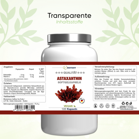 BIOTARY - Astaxanthin Softgelkapseln